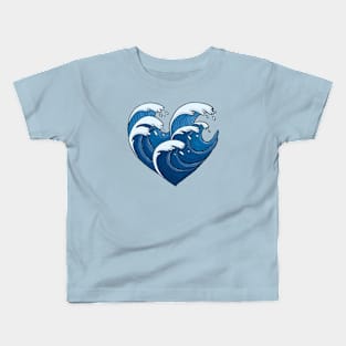 Waves Heart Kids T-Shirt